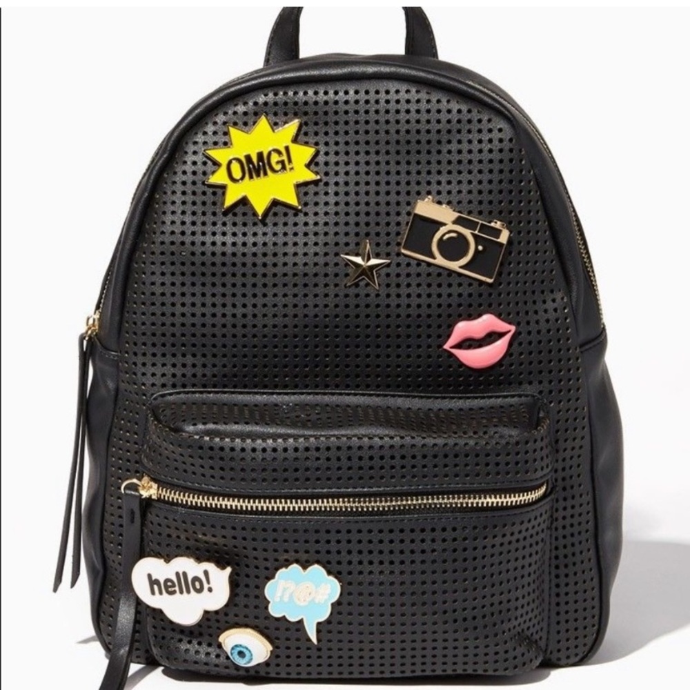 Black Patchwork Bookbag